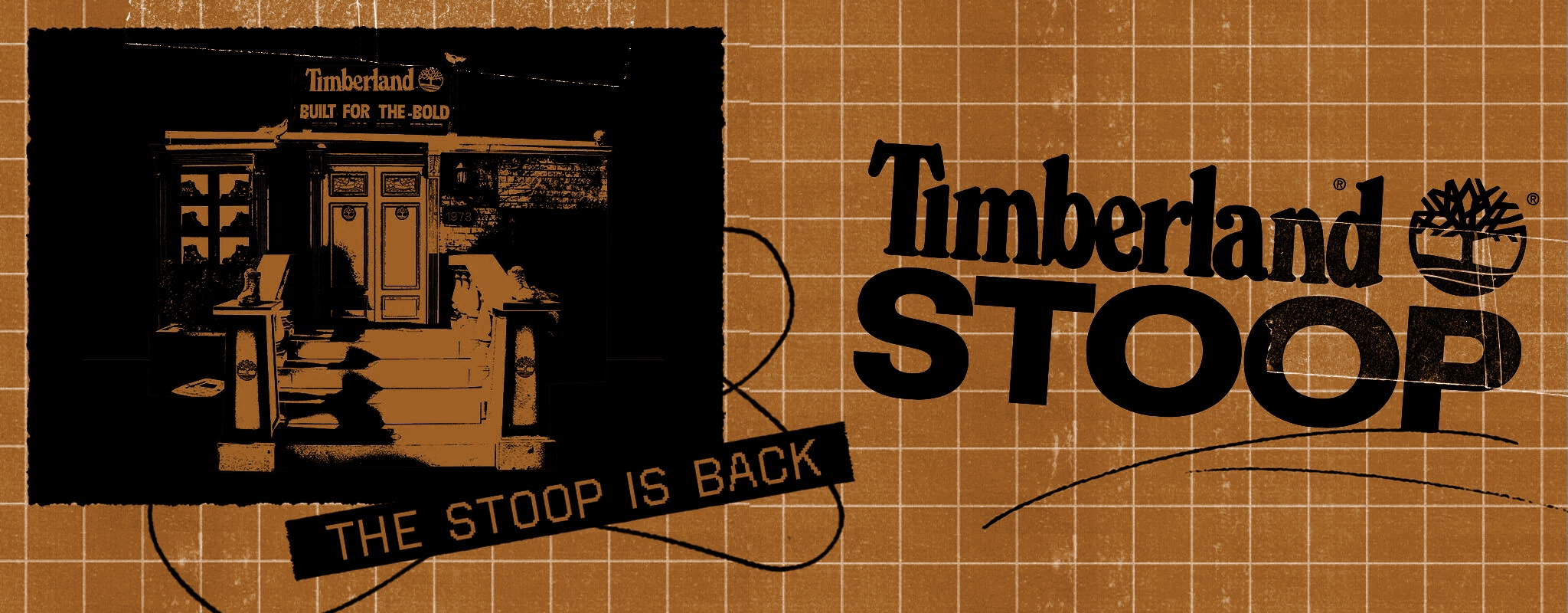 Timberland New York City stoop shadow image with text that reads The Stoop is Back.